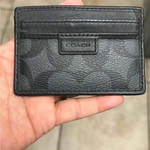 Coach Dark Gray Leather Card Holder